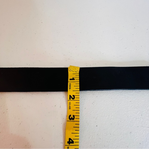 Leather Pink Clear Studded Dark Gray Ladies Fashion Belt Brass Buckle Size M/36" - Picture 9 of 9